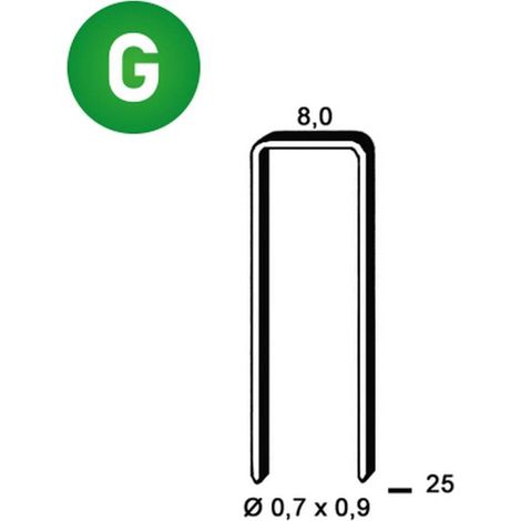 1 400 Agrafes Hb-25 - Galvanisées - 8x25x0.7x0.9 mm - D-Work