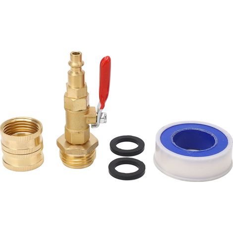 Adaptateur d'hivernage double usage avec vanne à bille en laiton à bouchon rapide, filetage GHT 3/4 po, pour VR, caravane, remorque à bateau (1/5)