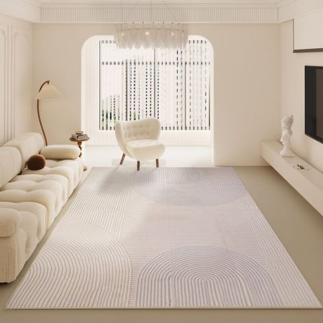 Tappeto per soggiorno e camera da letto - Peluche corto ad alta densità - Motivi geometrici - Antiscivolo 160x230cm