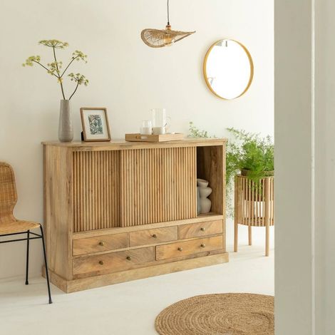 Buffet en bois de manguier Liora (1/4)