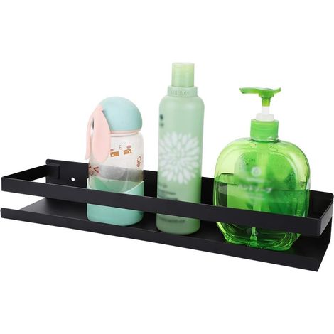 éTagèRe D'Angle De Salle De Bain En Acier Inoxydable Pour Accessoires De Salle De Bain - éTagèRe Murale Pour Cuisine, Salle De Bain, Salon, HôTel (40 Cm, Noir) (1/4)