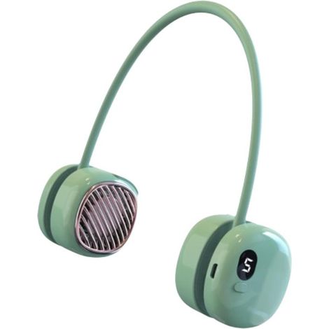 Ventilador portátil de mano，ventilador de cuello de 3000 mAh，pequeño ventilador USB recargable silencioso con pantalla de IA (1/2)