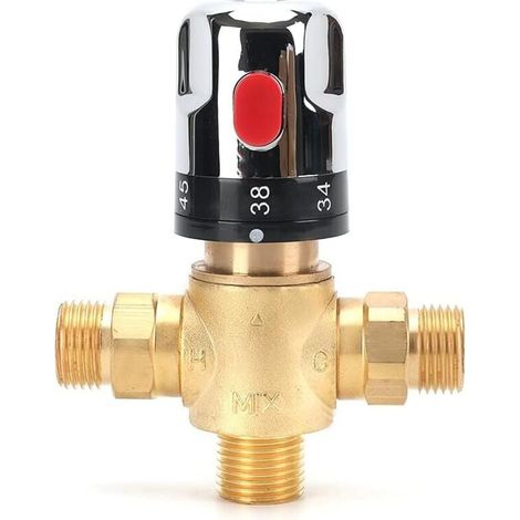 Robinet Mélangeur Thermostatique - Mitigeur de Douche avec Connecteur G de 1/2" (1/4)