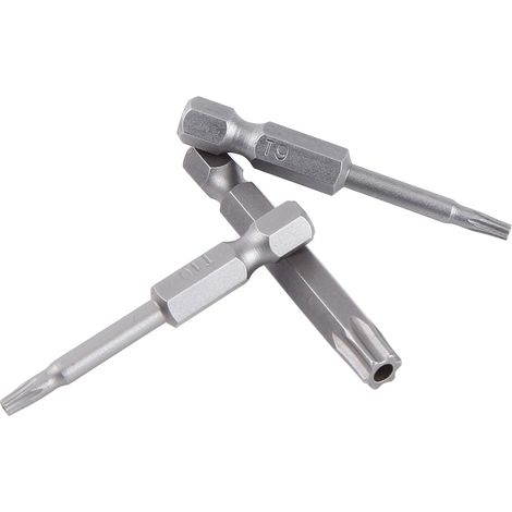 Jeu de 12 embouts de tournevis magnétiques à tête étoile en acier S2, tige de 1/4 pouce, 50 mm, T5-T40 (1/5)