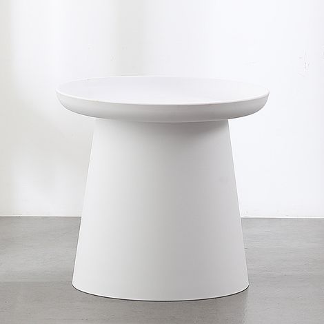 Table d’appoint ronde blanche en plastique, petite table basse moderne et minimaliste pour salon, bout de canapé, balcon, chambre et petits espaces (1/5)