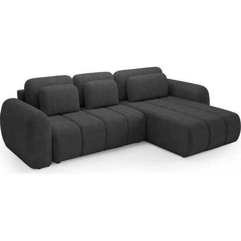 3-Sitz-Wende-Ecksofa mit Truhe Cesar Dunkelgrau