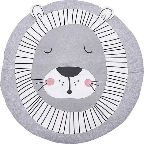 Tapis d'éveil en coton doux, motif animaux mignons de dessin animé, 90 cm, lion (1/5)