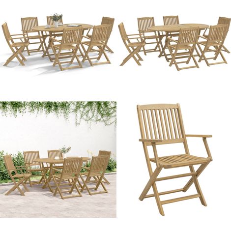 7-tlg. Garten-Essgruppe Massivholz Akazie - Holz Gartenset - Gartenmöbel Set - Akaziengartenmöbel - Esszimmer Im Freien - Gartenstühle Mit Armlehnen - Home & Living (1/5)
