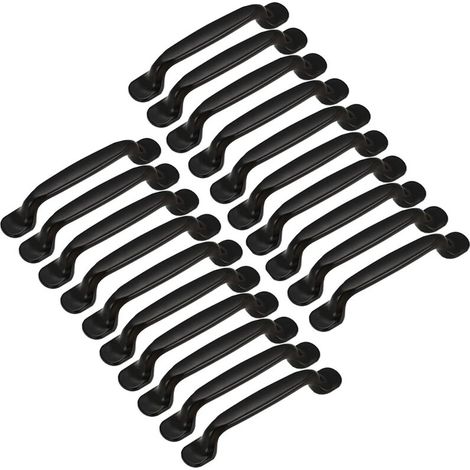 20 Stück Küchenschrank-Schubladengriffe für Schlafzimmermöbel, 128 mm Lochabstand, schwarzes Aluminium