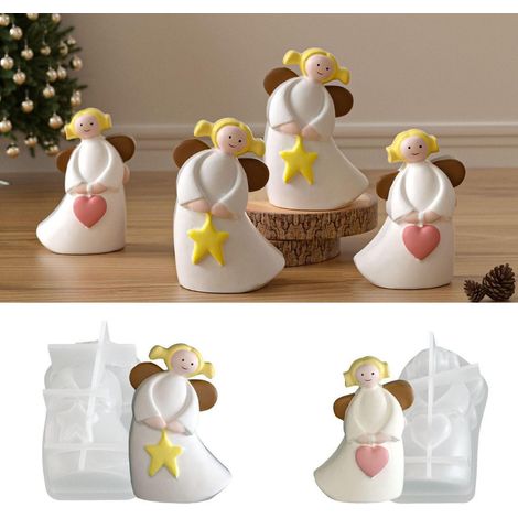2x 3D Engel Silikonform für Kerzen, Gips, Seife – DIY Weihnachtsdeko