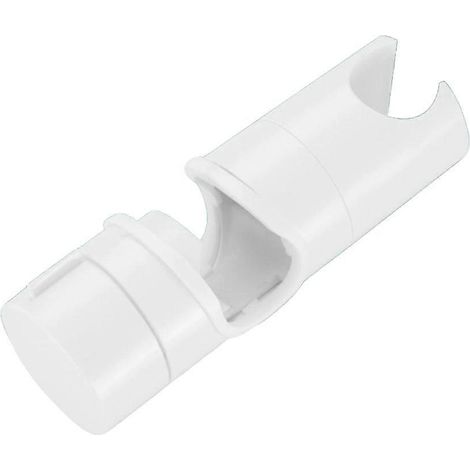Support de pommeau de douche réglable blanc mat pour barre coulissante, support de douchette universel (1/3)