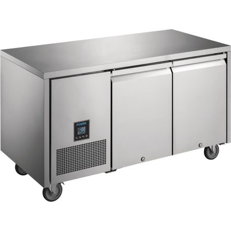 Table inox réfrigérée tropicalisée positive 267 Litres, 2 portes GN 1/1, 350 W, 230 V - MONO