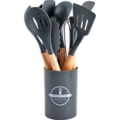 12-piece kitchen utensil set, dark gray. (1/5)