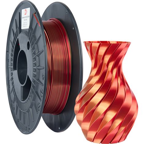 Filamento 3DPower PLA seda doble 1,75 mm Rojo/Oro 0,3 kg (1/4)