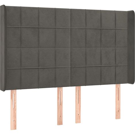 Maison Exclusive - Testiera ad Orecchio GrigioScuro 147x16x118/128cm in Velluto