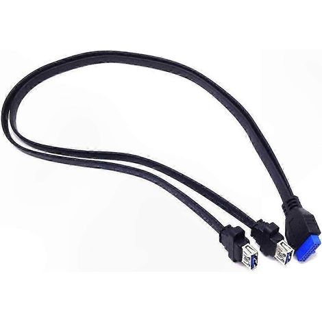 Câble d'extension de panneau avant double USB 3.0 à 2 ports de 0,5 m, type A (1/5)