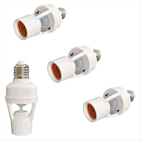 Douille LED E27 avec détecteur de mouvement PIR 110-240 V, base de lampe réglable à détection infrarouge intelligente. (1/5)
