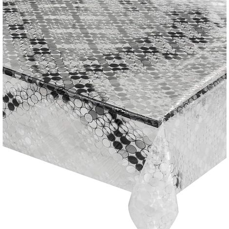 Nappe Transparente Moderne AntiTaches Plastifié Couverture de Table en Pvc Brillant Dis.D - 140x50 cm