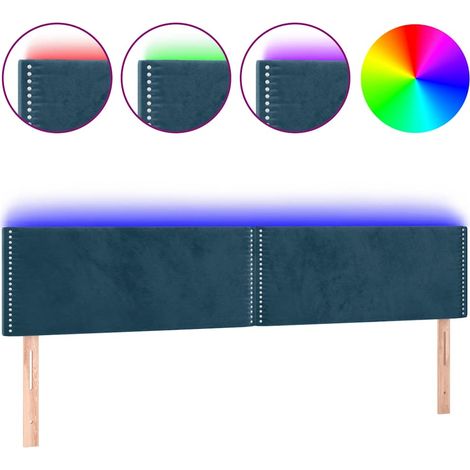 Maison Exclusive - Cabecero con LED de terciopelo azul oscuro 200 (1/5)