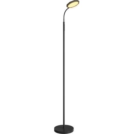 Lampe, Noir, sur pied, LED, avec télécommande. Tête, pivotante. Réglage de la luminosité, de la température. (1/5)