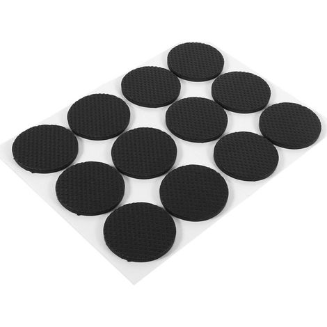 Protecteurs de Pieds en Caoutchouc Adhésifs Autocollants - 12 Pièces Noir - Pour Sol, Meubles, Table, Chaise (1/4)