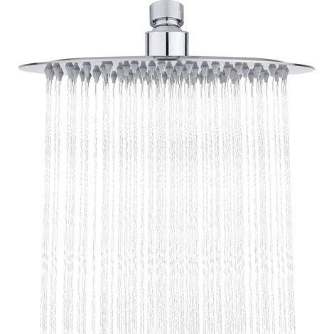 Ibergrif M20293 - Soffione Doccia a Pioggia 20 x 20 CM, Docce Fisso Rotondo, Cromo, Acciaio, argento (1/5)