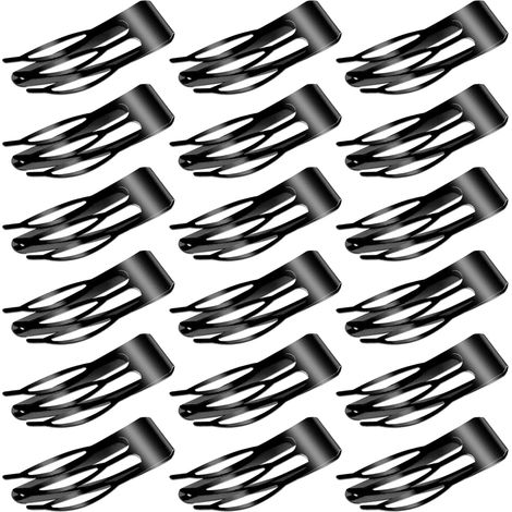 18 pinces à cheveux à double attache en métal avec fermeture à pression, pour femmes et jeunes filles, accessoires de coiffure pour salons de coiffure (noir) (1/4)