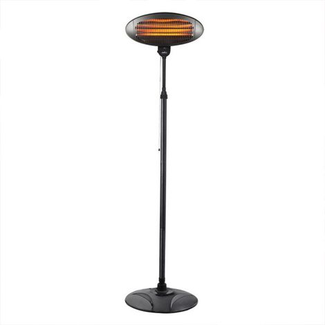 Calefactor Exterior Cuarzo Austral 2000w Negro C/pie 3elem.3pot.ip34 Orientable y giro 360º Regx50,5x50 Cm (1/3)
