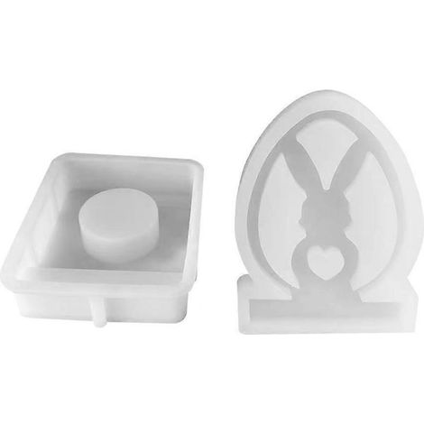 Moule en silicone pour bougeoirs, motif lapin mignon, pour la fabrication de bougies en ciment, résine et plâtre. (1/5)