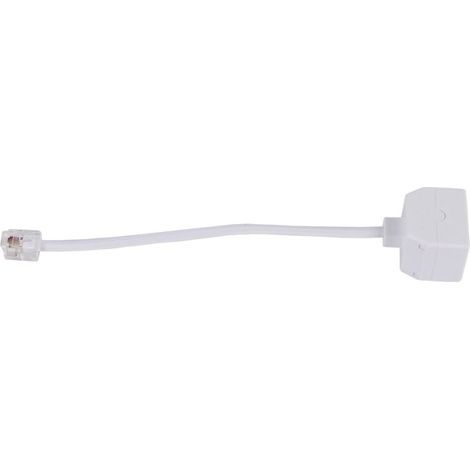 Adattatore telefonico RJ11 6P4C da 1 maschio a 2 maschi - Bianco (1/4)