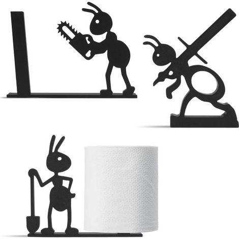 CCYKXALot de 3 porte-rouleaux de papier toilette imprimé 3D, sur pied, motif animal insolite, support de papier de soie mignon et funky pour décoratio (1/5)