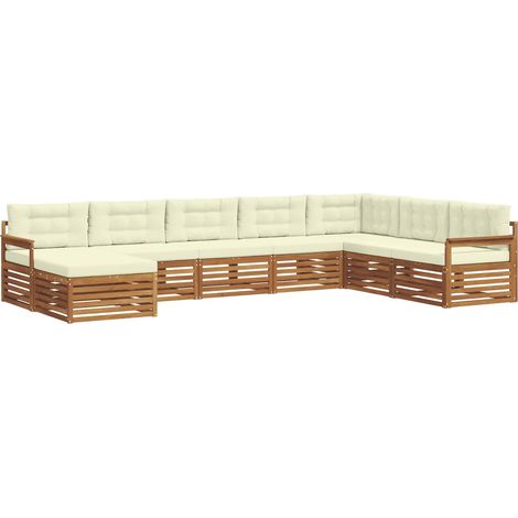 Outdoor Sofa Set with Cushion 8 pcs Natural and Cream vidaXL (1/5)