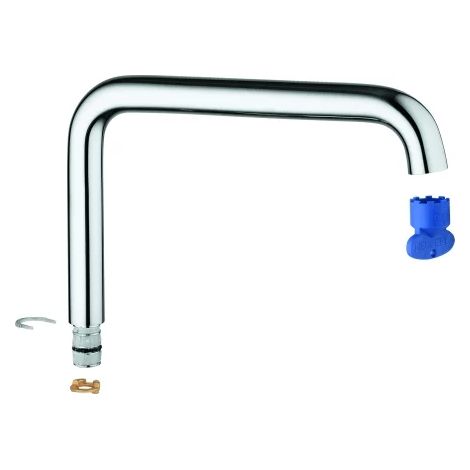 GROHE Bec en L 13376, bec col de cygne, pour mitigeur d'évier monocommande Essence, orientable, phantom black, 13376KF0