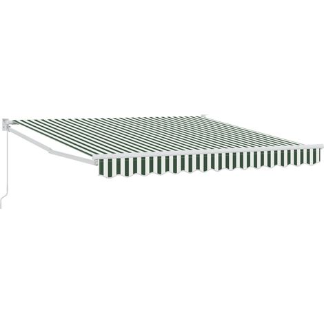 vidaXL Auvent rétractable Vert et blanc 300 x 250 x 165 cm (1/5)