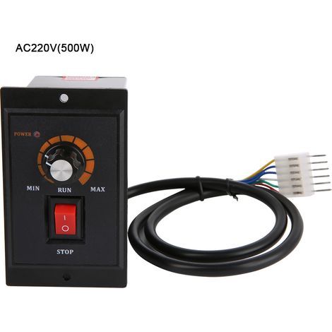 Vitesse du Moteur à Courant Alternatif, Contrôleur monophasé 220V 50 60Hz, Régulateur électrique Industriel et Scientifique avec Interrupteur 500W (KIMISSrv73b6dx25-03) (1/5)