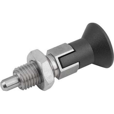 KIPP Arretierbolzen GR.1 M10x1 D5 Form D mit Rastnut Kontermutter (1/3)