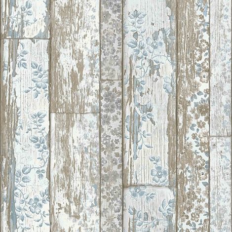 A.S. Creation Elements 361191 Vliestapete Holzoptik 0.53 m x 10.05 m Blau (1/5)
