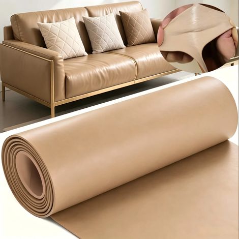 (Couleur café, 55 x 148 cm) Kit de ruban de réparation en cuir PU, adapté aux meubles, canapés, sièges de voiture et chaises de bureau. (1/5)