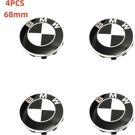 NURIA – BMW 68 mm Radkappe – Radkappe – Passend als Ersatz für BMW Radkappen – Schwarz und Weiß (1/4)