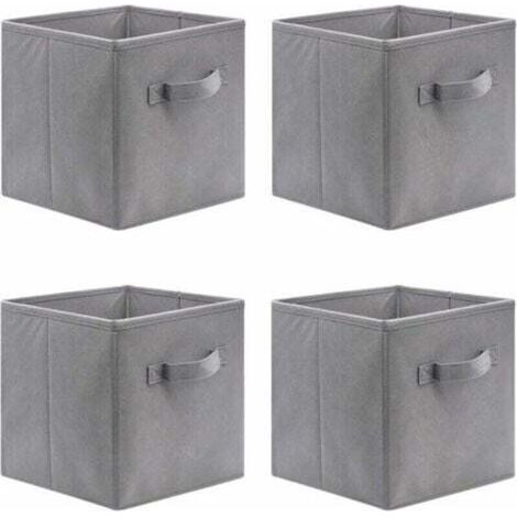Set of 4 folding storage cubes, 31 x 31 x 31 cm, open storage boxes made of non-woven fabric, fabric drawer, for toys and clothes