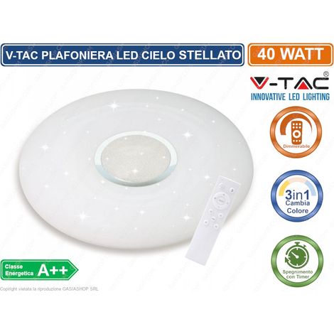V-TAC VT-8405 PLAFONIERA LED 40W FORMA CIRCOLARE EFFETTO CIELO STELLATO CON TELECOMANDO - SKU 14941 (1/5)