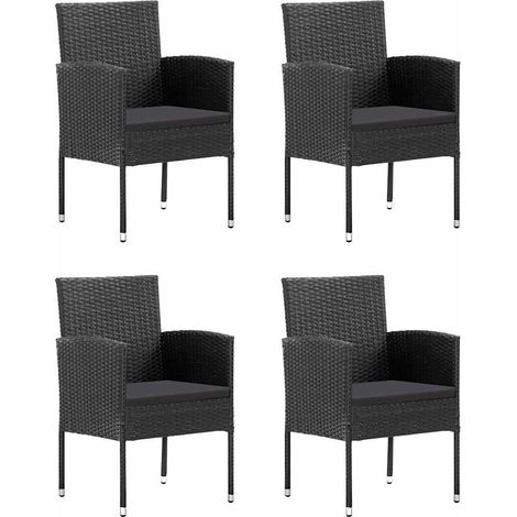 Maison Exclusive - Set Mobili da Pranzo per Giardino 5 pz Nero
