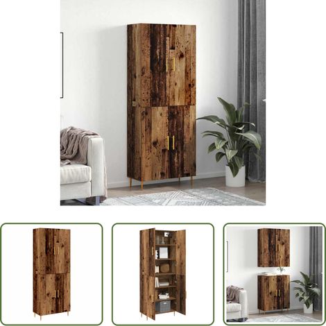 vidaXL Étagères modernes - Haut Armoire Bois ancien 69,5 x 34 x 180 cm Bois d'ingénierie (1/5)