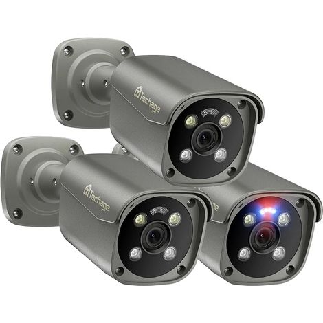 Caméra de sécurité, résolution 5MP, audio bidirectionnel, 3pcs 4K 8MP Caméra, 3.6mm (1/2)