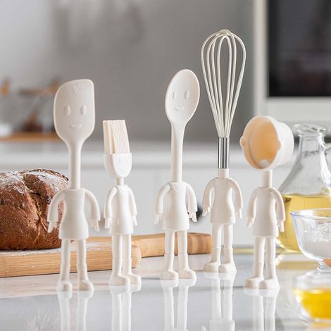 Spatula En Silicone - Ensemble De 5 Ustensiles De Cuisine En Silicone Pour Pâtisserie Et Cuisson - Idéal Pour Enfants Et Adultes - Lot Complet (1/5)