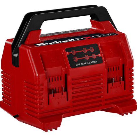 Original Einhell Ladegerät PXC Quattrocharger 4A (18 V, Power X-Change, paralleles Laden von 2x2 Akkus, 4-Ampere-Schnellladen, intelligentes Lademanagement, Refresh-Modus, ohne Akku)