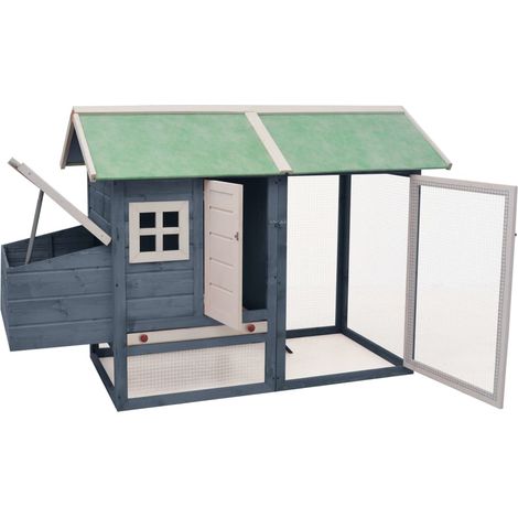 Poulailler Cocotte Gris 170x81x110 cm Bois de pin massif et sapin CFW65278 (1/5)