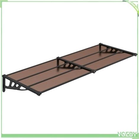 Auvent de porte - FAFEICY - 153700 - Noir - 239 x 90 cm - Polycarbonate (1/5)