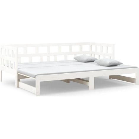 Maison Exclusive - Dormeuse Estraibile Bianca Legno Massello di Pino 2x(90x200) cm