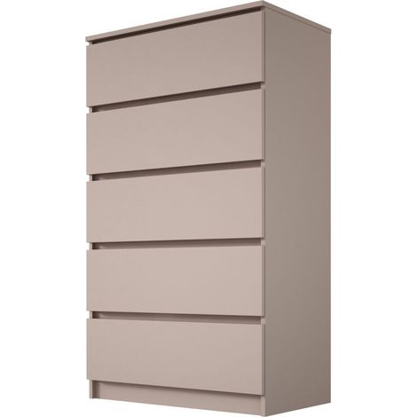 Commode 5 tiroirs, caramel, 70 x 39 x 125 cm (1/5)